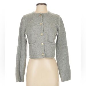 Abercrombie & Fitch Light Gray Cardigan with Button Accents